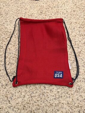 United Team USA red mesh drawstring sport bag